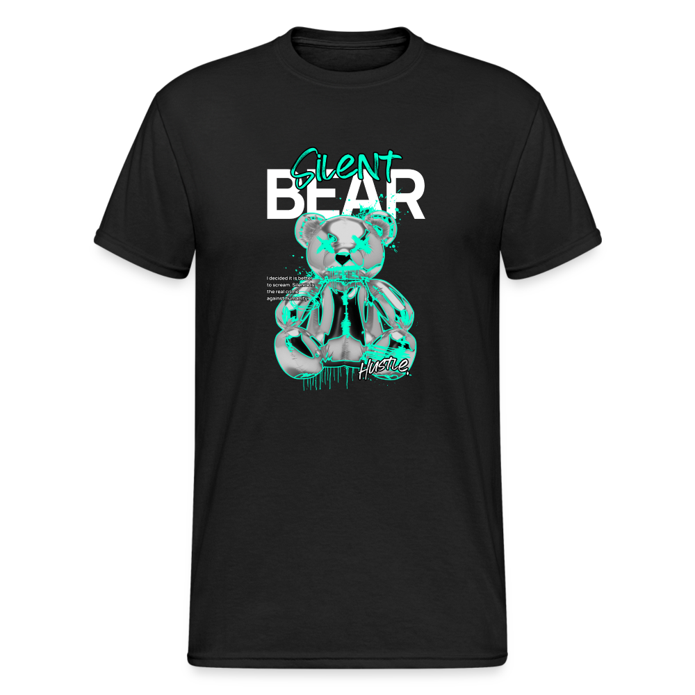 Teddybär Bear Silent Bear Streetwear Spruch T-Shirt Herren - Schwarz