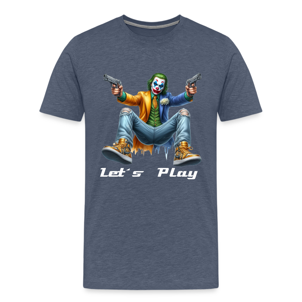 Joker Let´s Play Männer Premium T-Shirt - Blau meliert