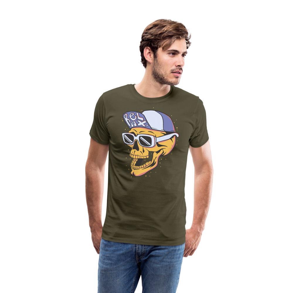 Relax Skull Totenkopf Premium T-Shirt Herren - Khaki