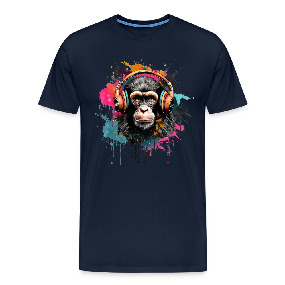 DJ Monkey Affe T-Shirt Männer Premium T-Shirt - Navy