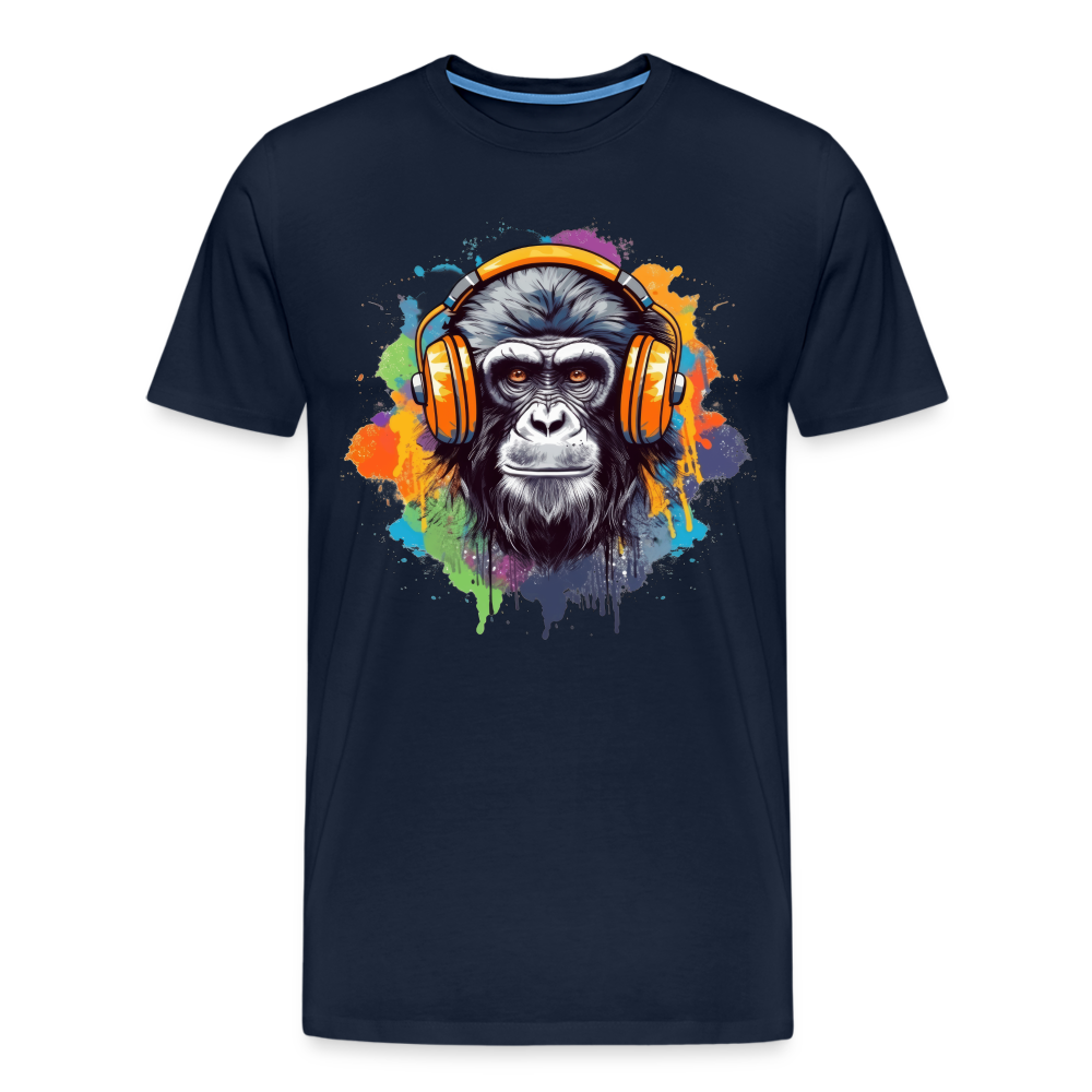DJ Monkey Affe T-Shirt Männer Premium T-Shirt - Navy