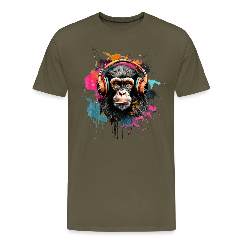 DJ Monkey Affe T-Shirt Männer Premium T-Shirt - Khaki