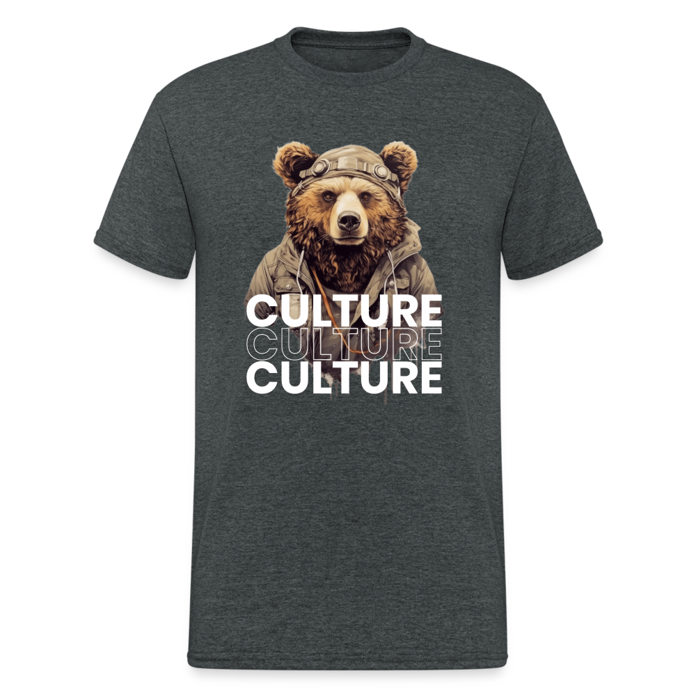 Teddybär Bear Culture Streetwear Spruch T-Shirt Herren - Dunkelgrau meliert