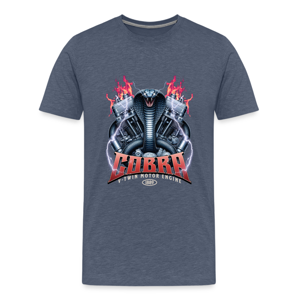 Cobra Premium T-Shirt Herren - Blau meliert