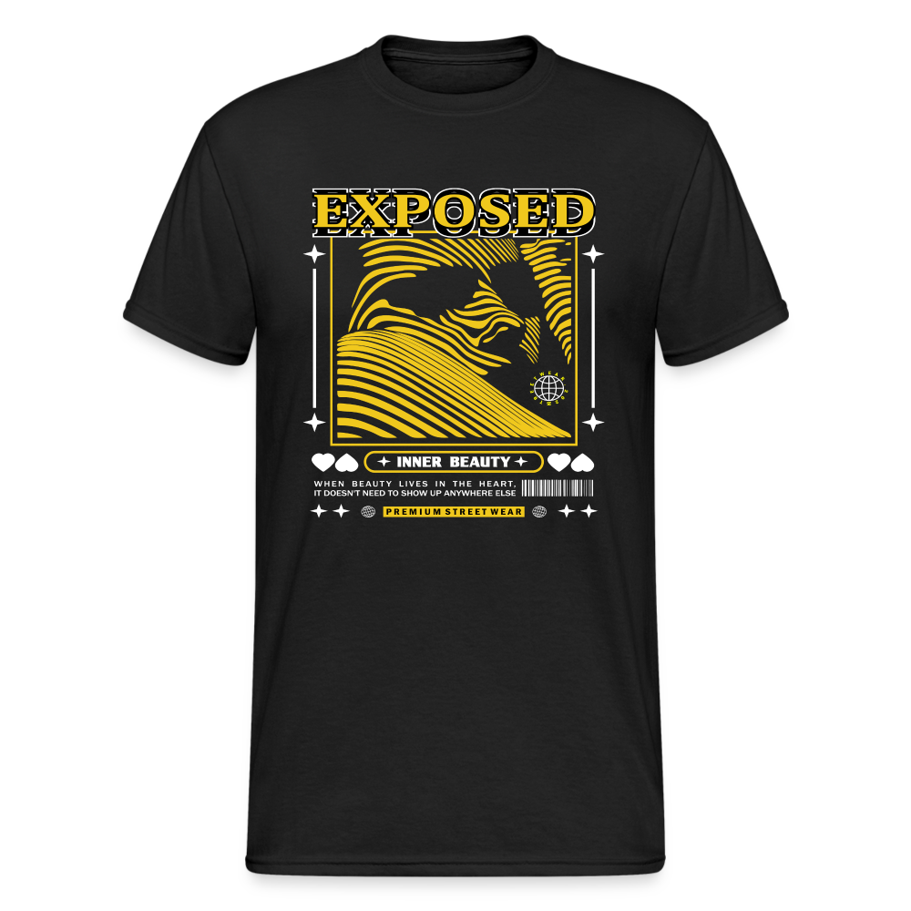 Urban Streetwear Exposed T-Shirt Herren - Schwarz