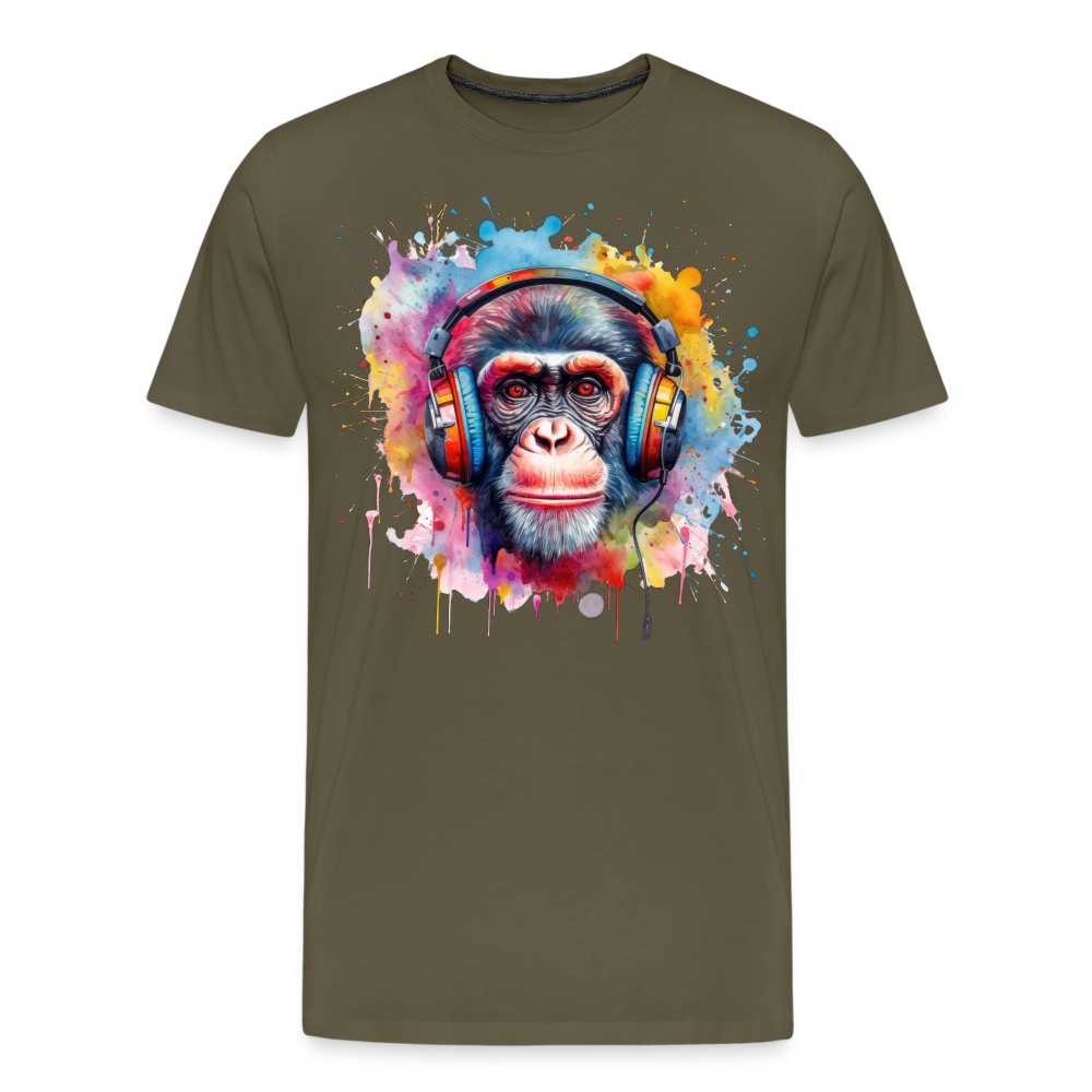 DJ Monkey Affe T-Shirt Männer Premium T-Shirt - Khaki