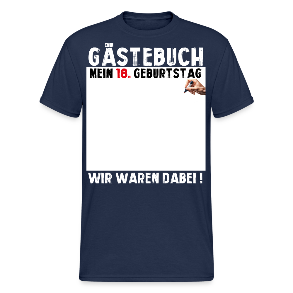 18. Geburtstag Gästebuch T-Shirt Lustig Geschenk T-Shirt - Navy