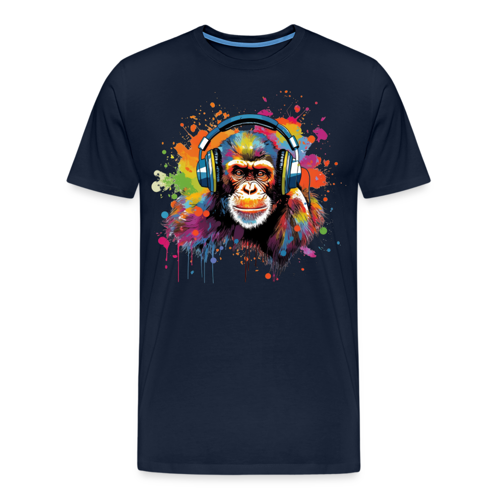 DJ Monkey Affe T-Shirt Männer Premium T-Shirt - Navy