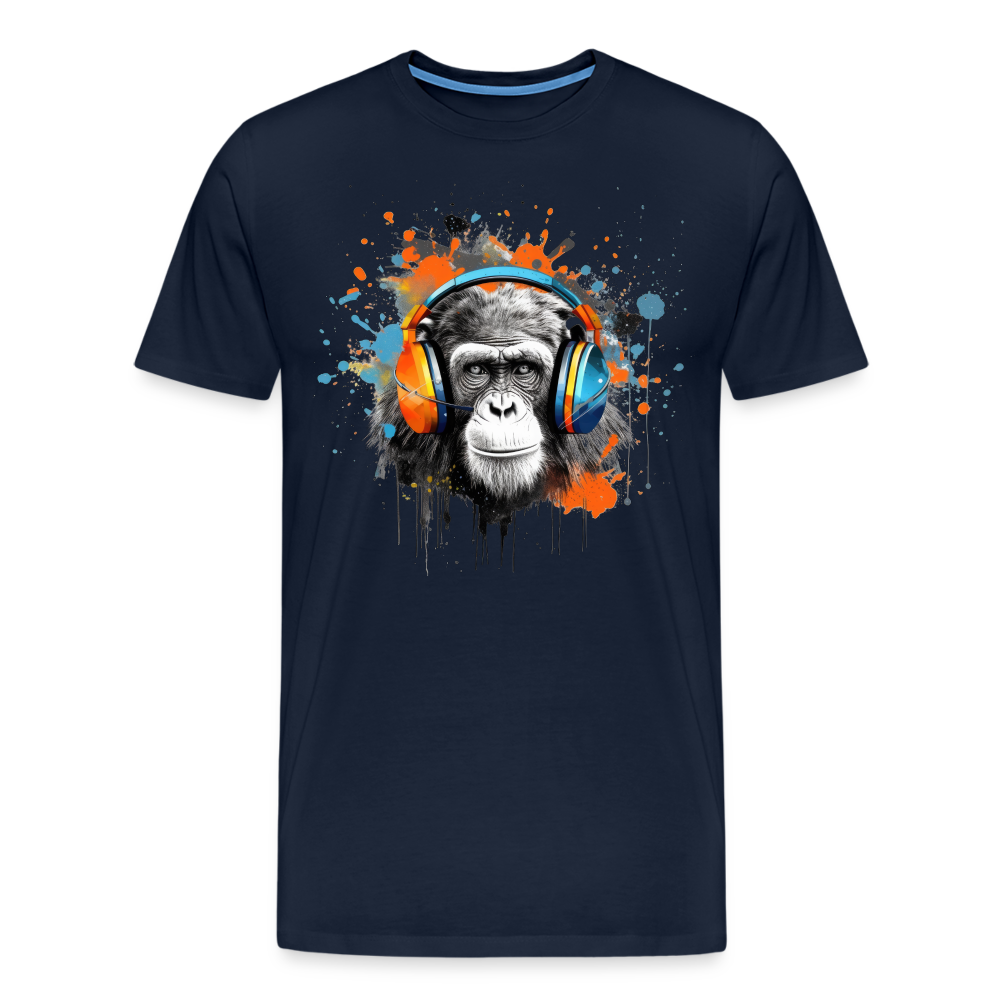 DJ Monkey Affe T-Shirt Männer Premium T-Shirt - Navy