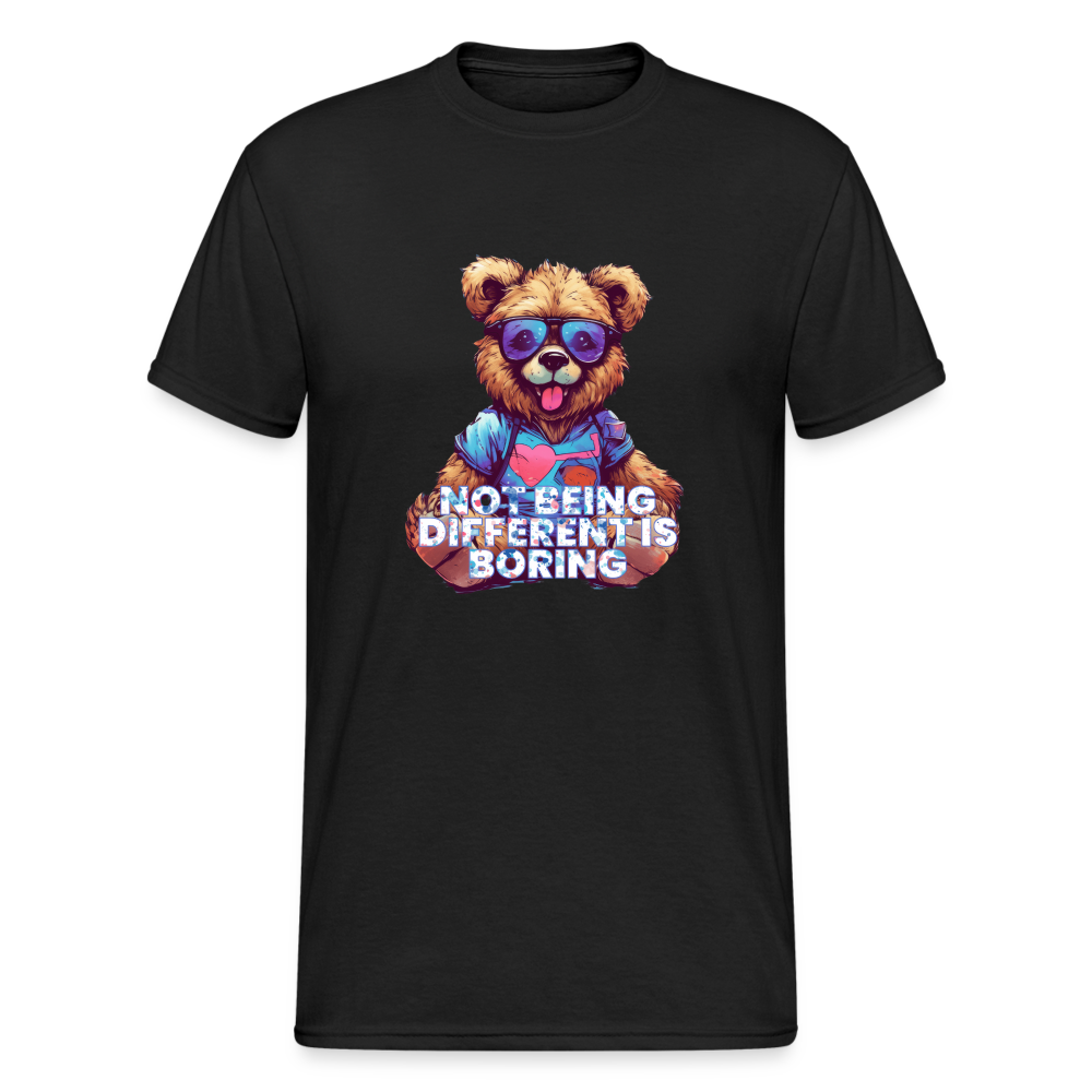 Teddybär Bear Boring Motiv Streetwear Spruch T-Shirt Herren - Schwarz