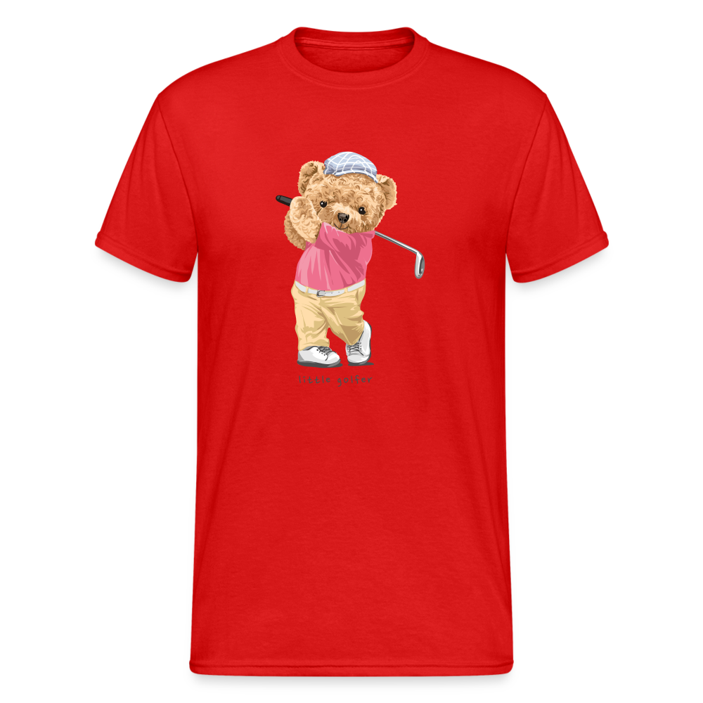 Teddybär Bear little golfer Streetwear Spruch T-Shirt Herren - Rot
