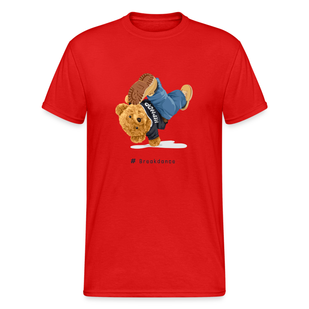 Teddybär Bear Breakdance Streetwear Spruch T-Shirt Herren - Rot