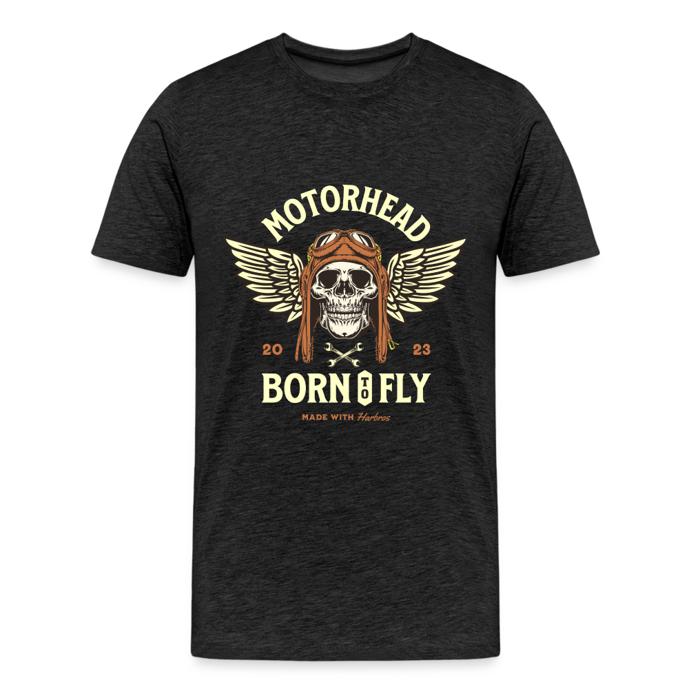 Motorhead Born To Fly  Premium T-Shirt Herren - Anthrazit