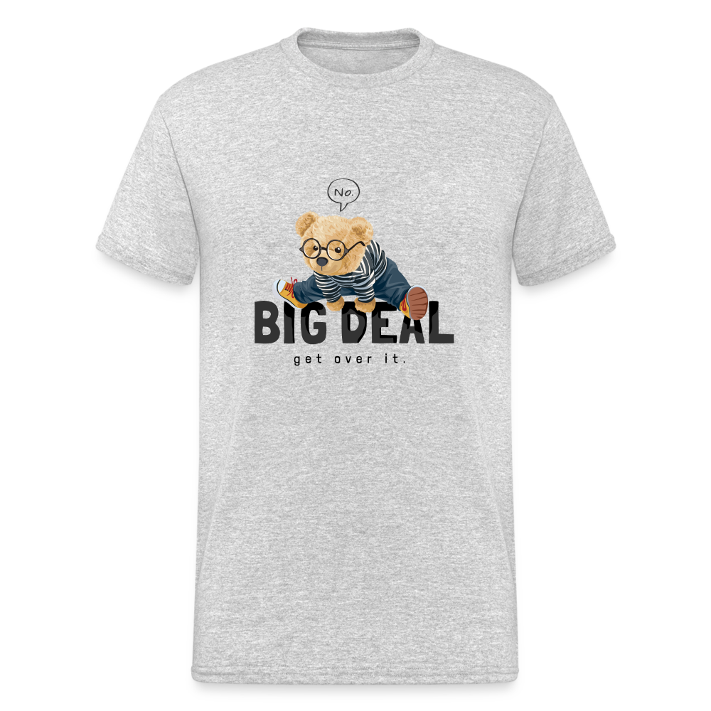 Teddybär Bear Big Deal Streetwear Spruch T-Shirt Herren - Grau meliert