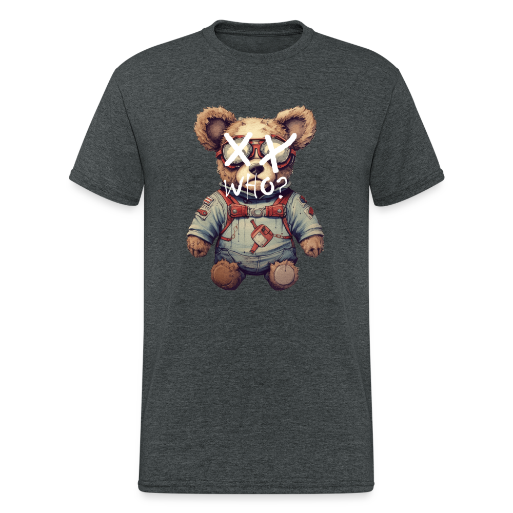 Teddybär Bear Who Streetwear Spruch T-Shirt Herren - Dunkelgrau meliert