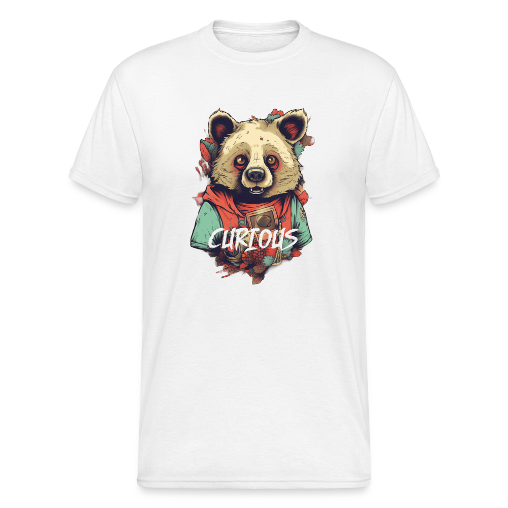 Teddybär Bear Curious Streetwear Spruch T-Shirt Herren - Weiß