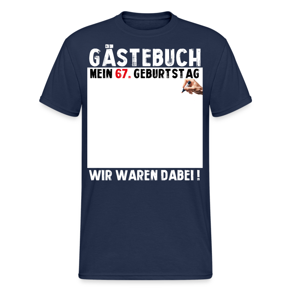67. Geburtstag Gästebuch T-Shirt Lustig Geschenk T-Shirt - Navy