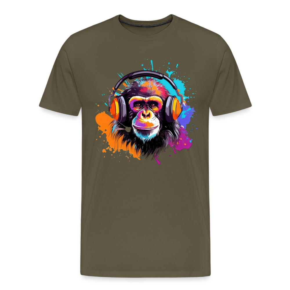 DJ Monkey Affe T-Shirt Männer Premium T-Shirt - Khaki