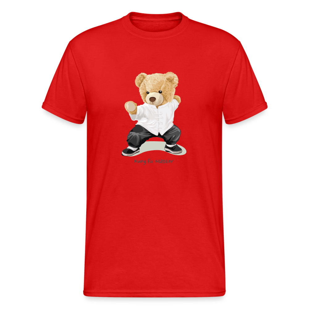 Teddybär Bear Kungfu Master Streetwear Spruch T-Shirt Herren - Rot