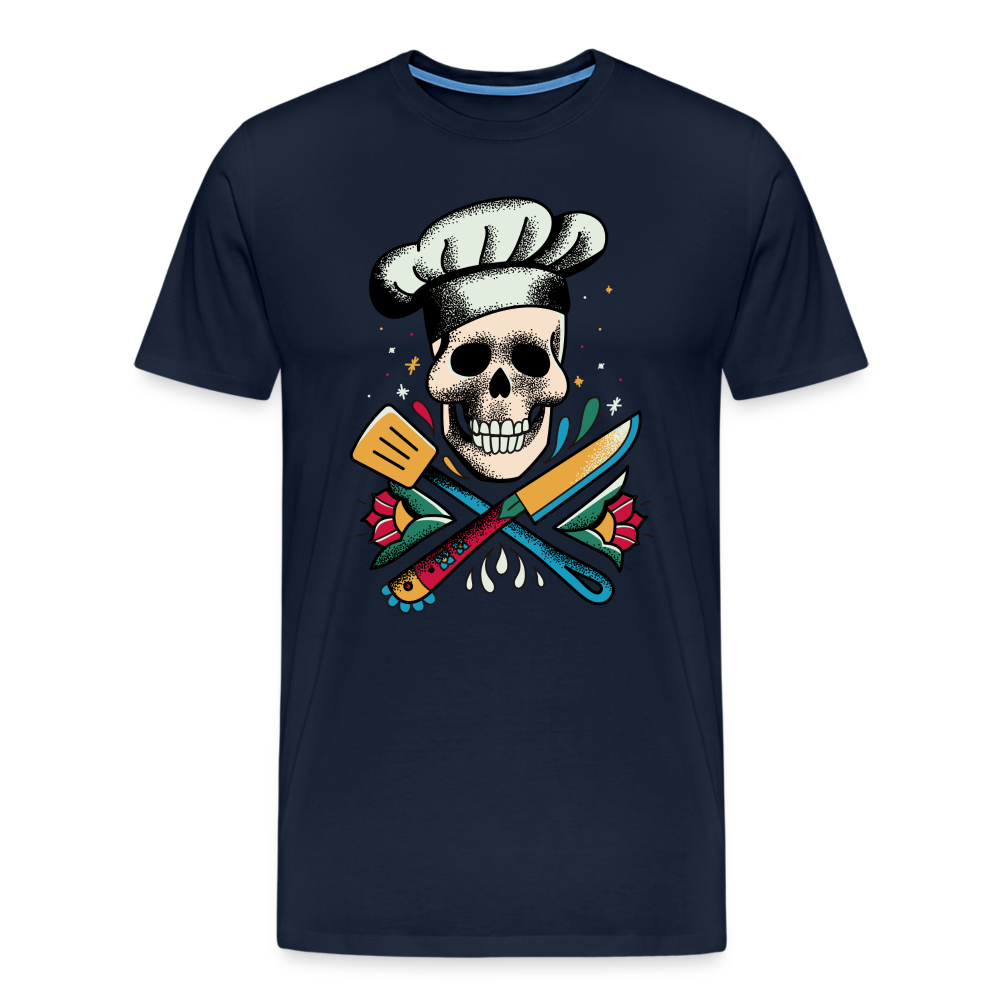 Cook Skull Koch Totenkopf Premium T-Shirt Herren - Navy