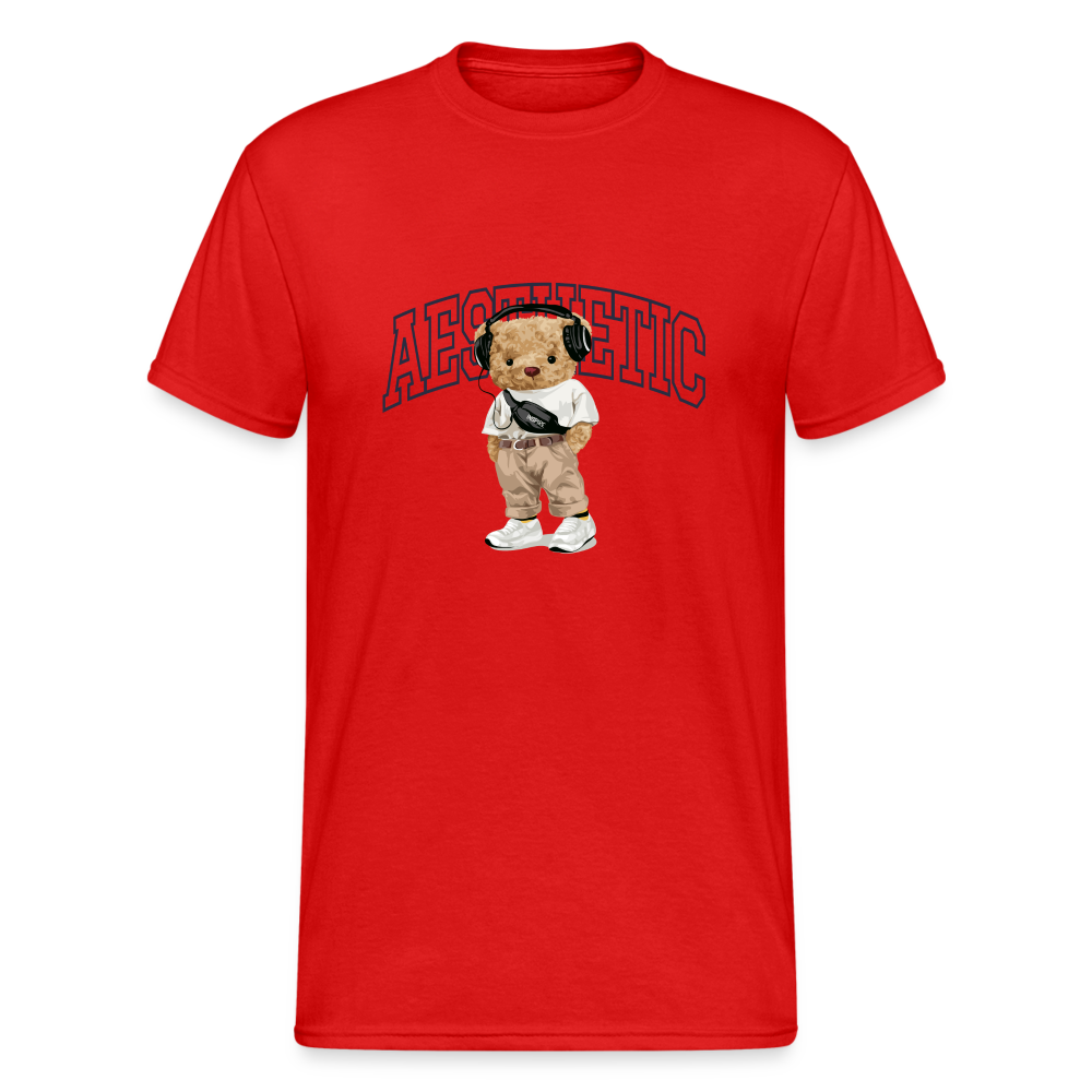 Teddybär Bear Aesthetic Streetwear Spruch T-Shirt Herren - Rot
