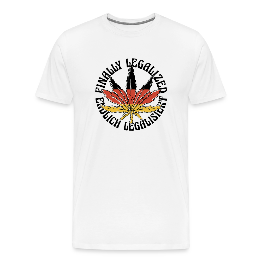 Endlich legalisiert Cannabis Hanfblatt Weed lustiges Premium T-Shirt Herren - Weiß