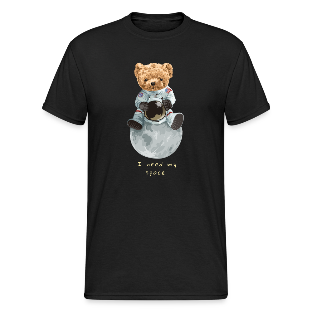 Teddybär Bear I need my space Streetwear Spruch T-Shirt Herren - Schwarz