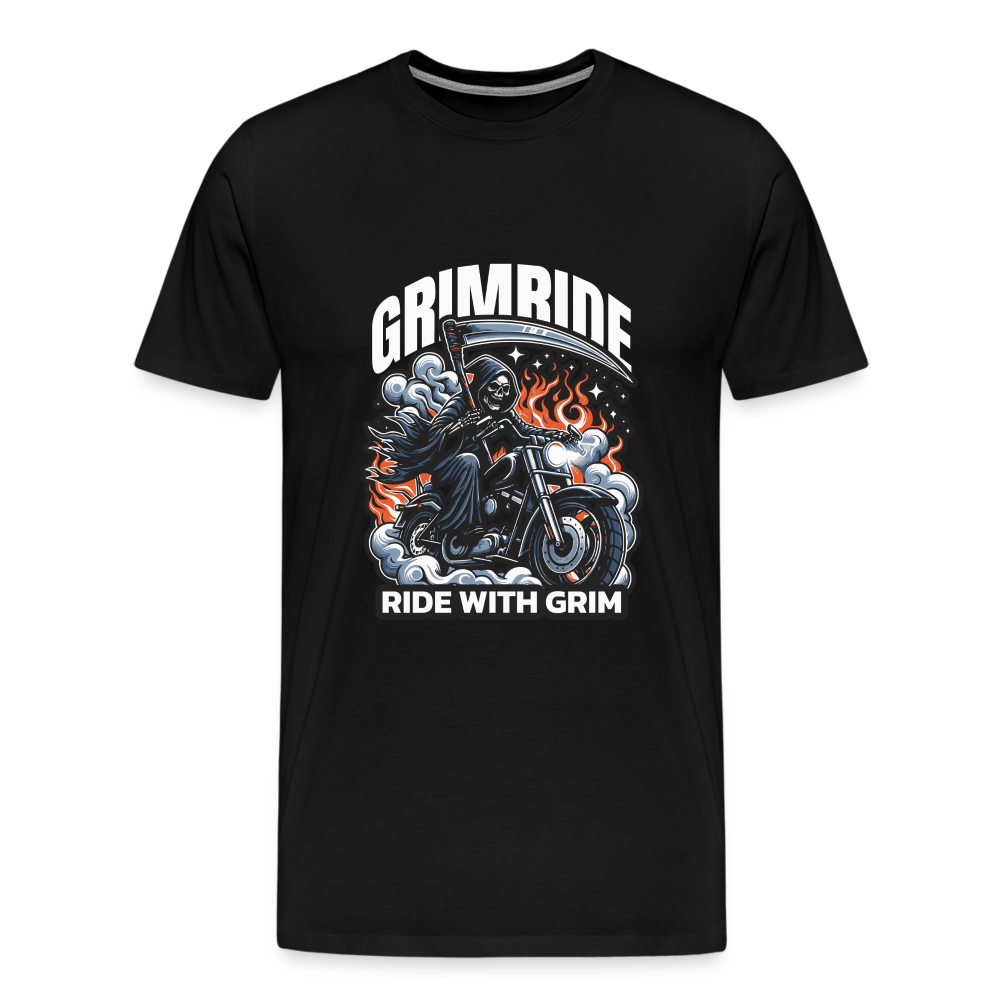 Grimride Ride With Grim Premium T-Shirt Herren - Schwarz
