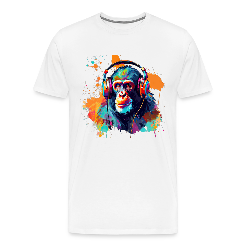 DJ Monkey Affe T-Shirt Männer Premium T-Shirt - Weiß
