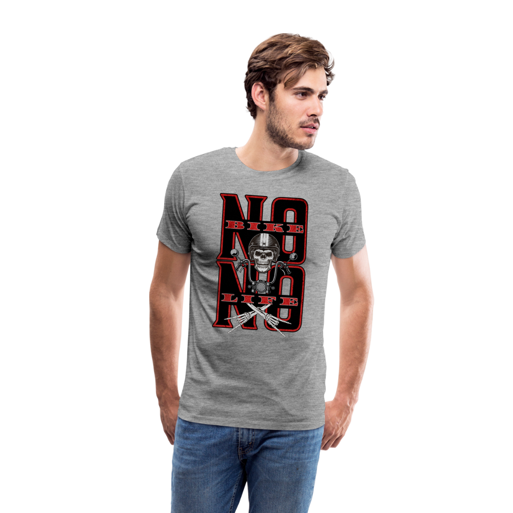 No Bike No Life Premium T-Shirt Herren - Grau meliert