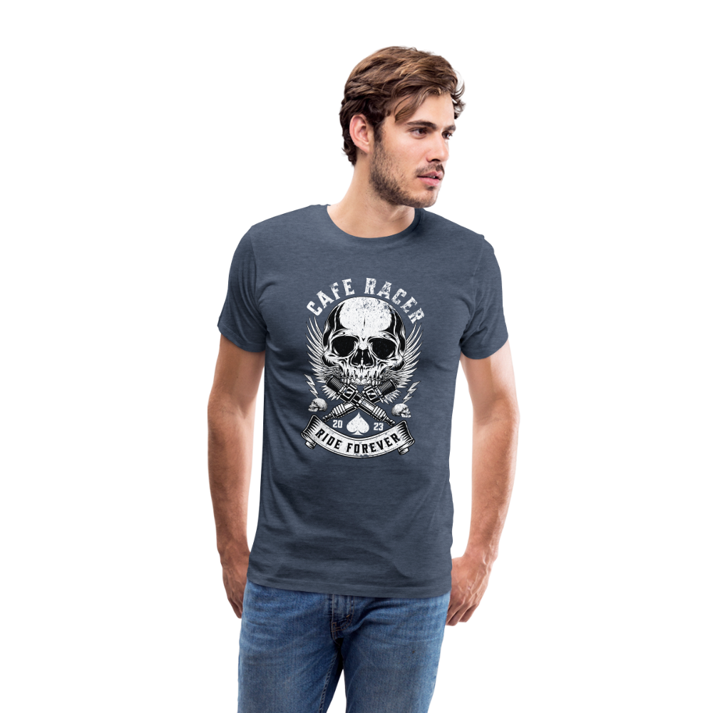 Cafe Racer Premium T-Shirt Herren - Blau meliert