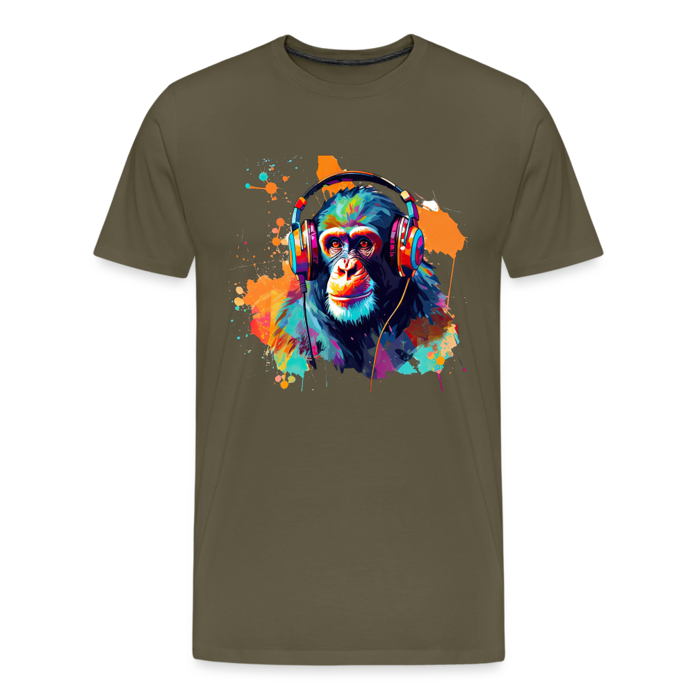 DJ Monkey Affe T-Shirt Männer Premium T-Shirt - Khaki