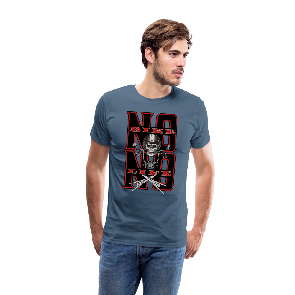 No Bike No Life Premium T-Shirt Herren - Blaugrau