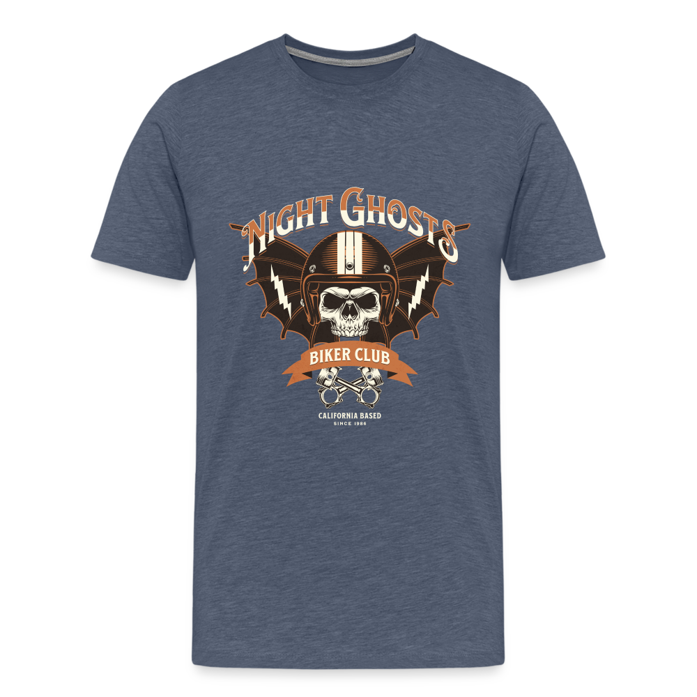 Night Ghosts Premium T-Shirt Herren - Blau meliert
