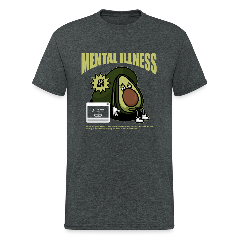 Urban Streetwear Mental Illness T-Shirt Herren - Dunkelgrau meliert