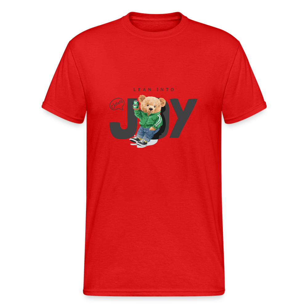 Teddybär Bear Joy Master Streetwear Spruch T-Shirt Herren - Rot