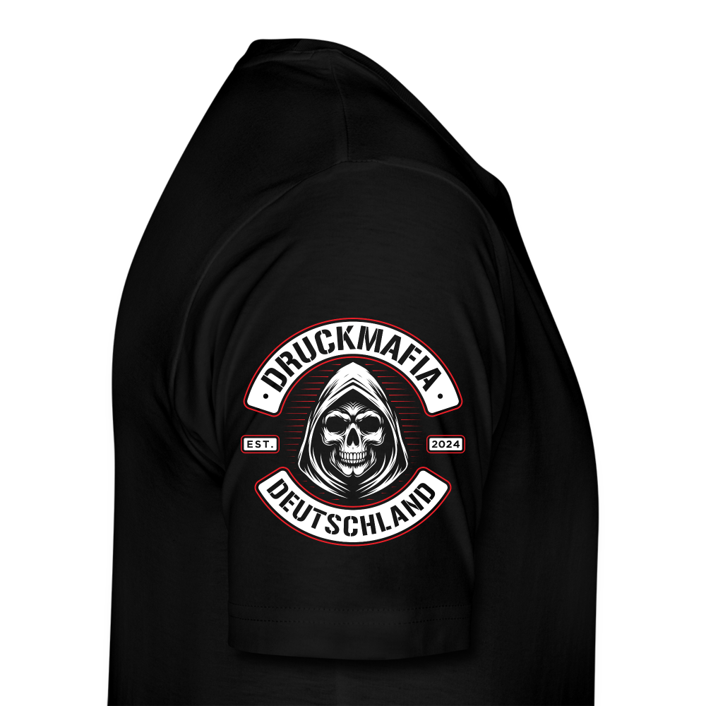 Druckmafia lieber stehen sterben als kniend leben mit Logodruck - Schwarz