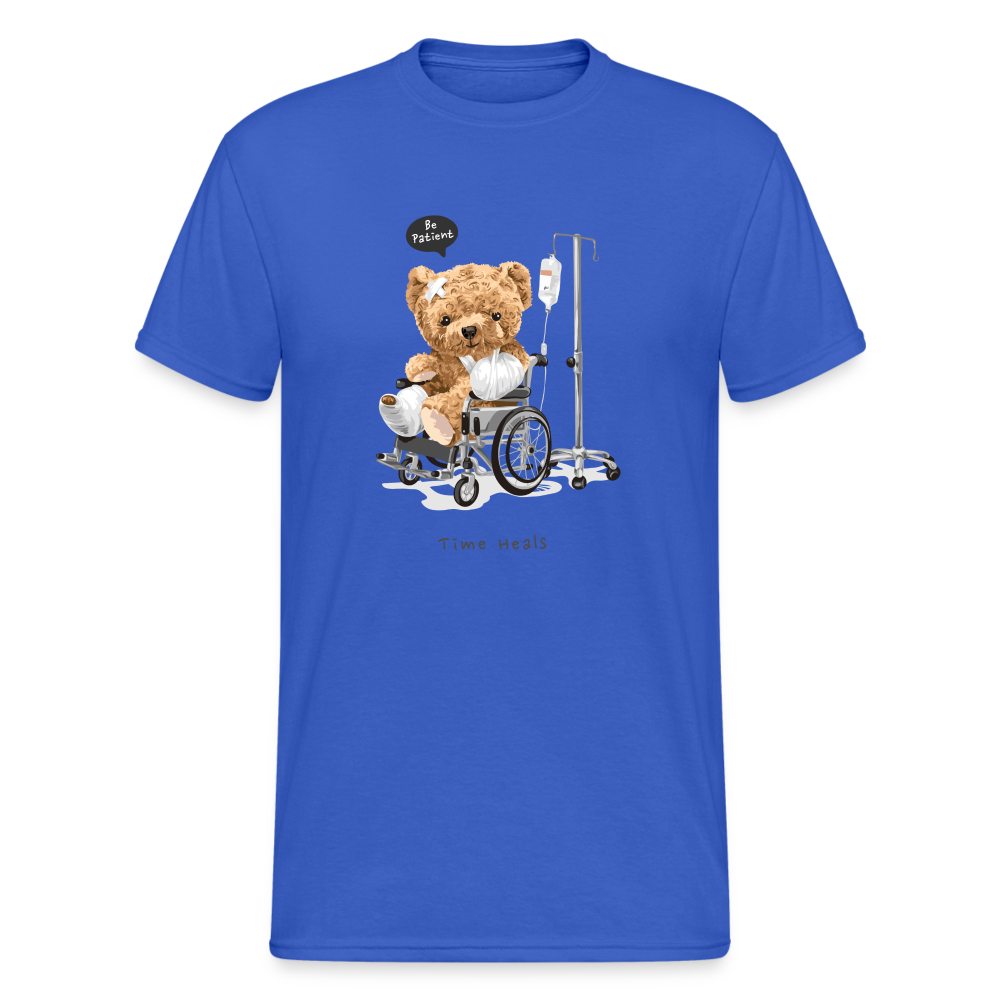 Teddybär Bear Time Heals Master Streetwear Spruch T-Shirt Herren - Königsblau