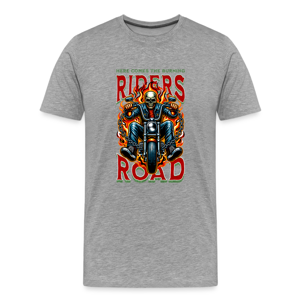 Riders Road Premium T-Shirt Herren - Grau meliert