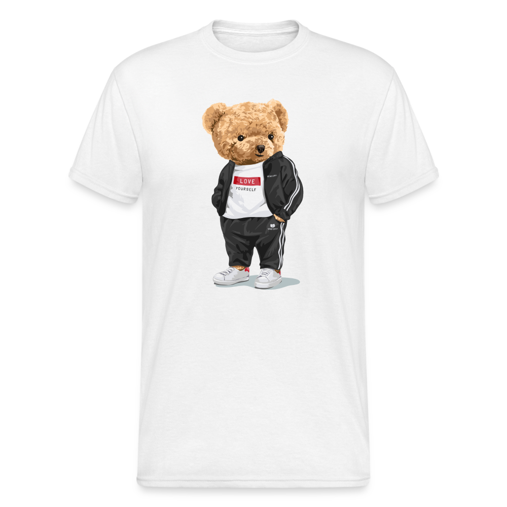 Teddybär Bear Love yourself Streetwear Spruch T-Shirt Herren - Weiß