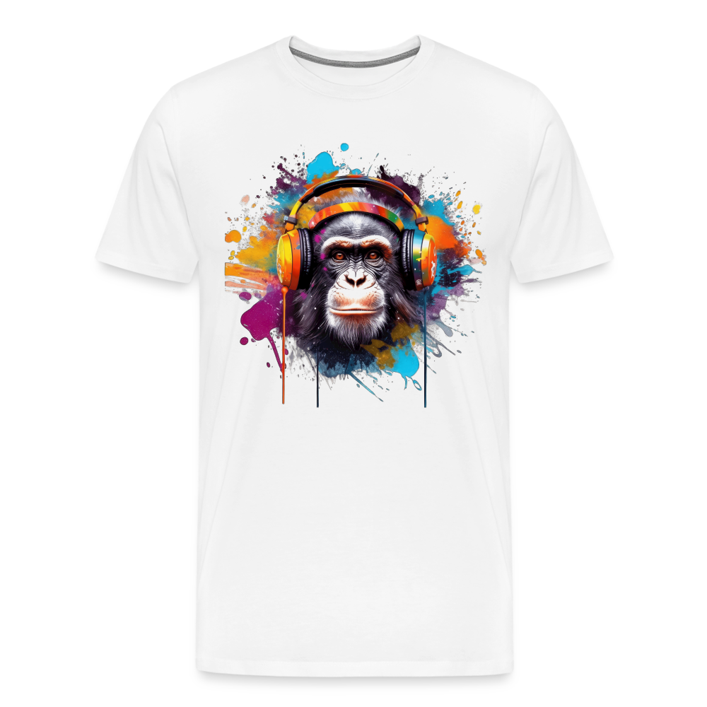 DJ Monkey Affe T-Shirt Männer Premium T-Shirt - Weiß