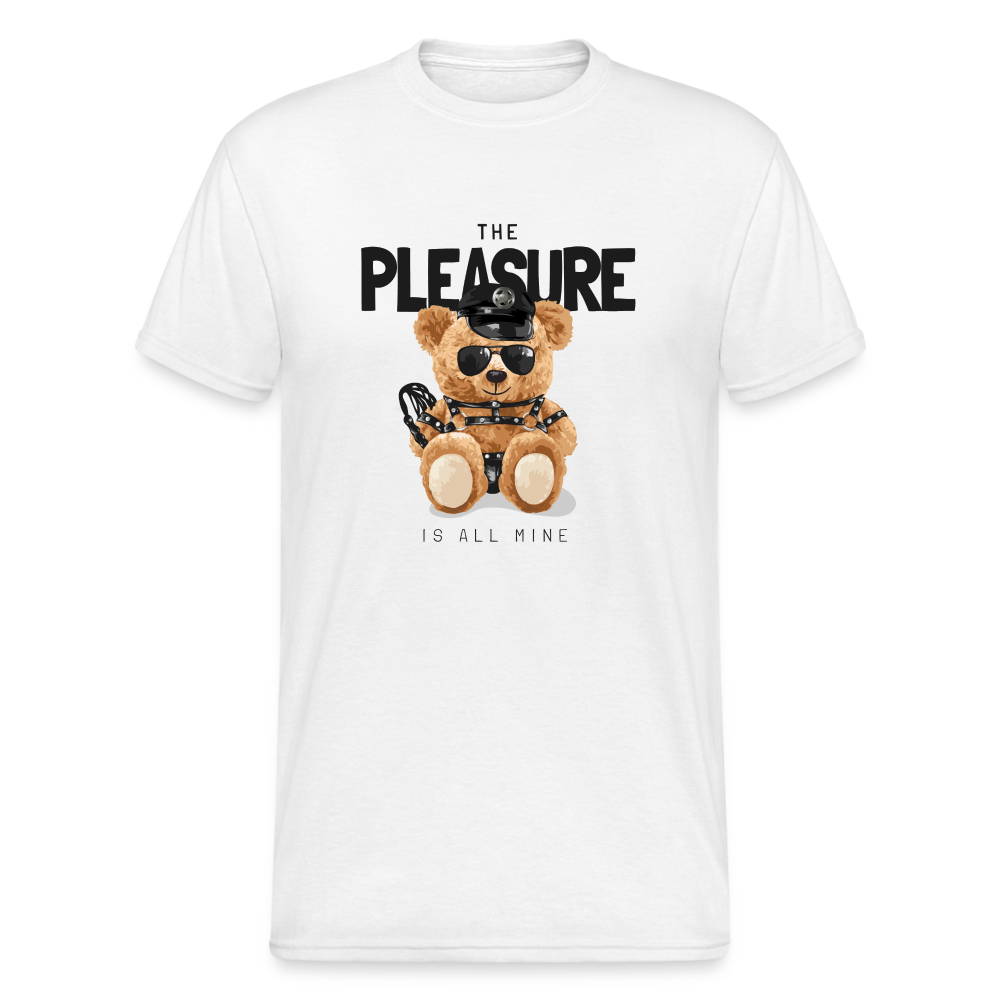 Teddybär Bear The Pleasure Streetwear Spruch T-Shirt Herren - Weiß