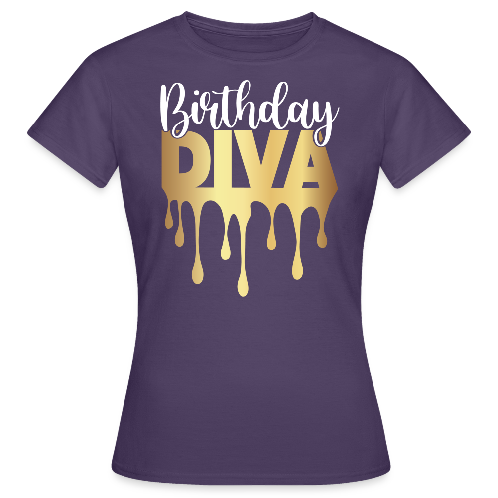 Birthday Diva Damen Gildan Heavy T-Shirt - Dunkellila