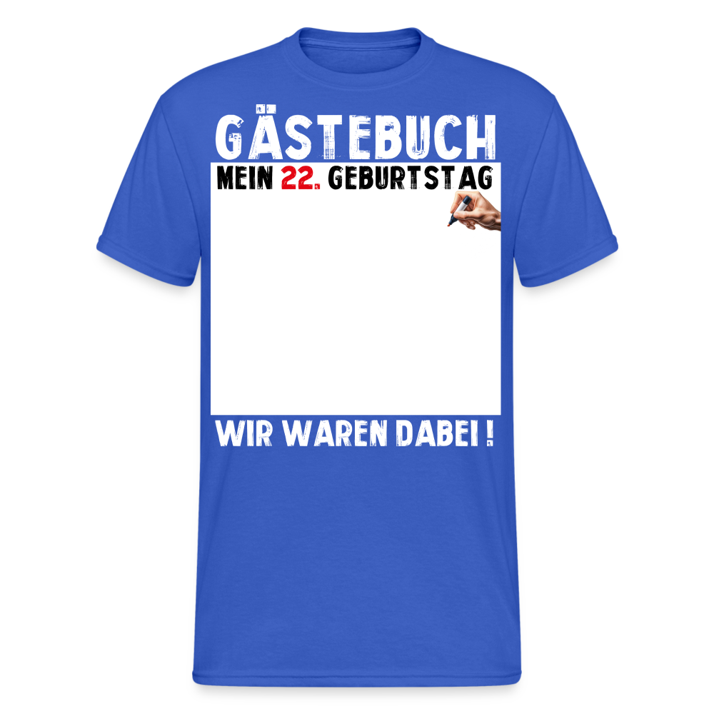 22. Geburtstag Gästebuch T-Shirt Lustig Geschenk T-Shirt - Königsblau