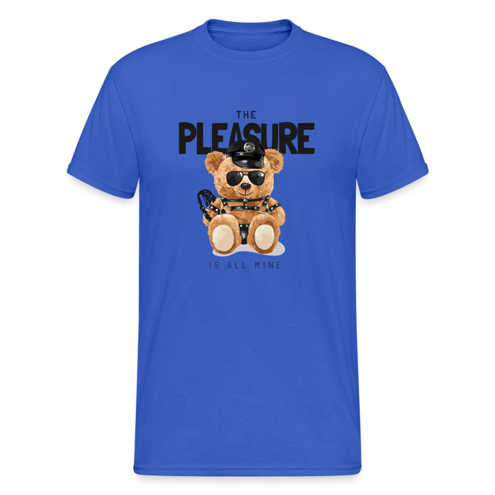 Teddybär Bear The Pleasure Streetwear Spruch T-Shirt Herren - Königsblau