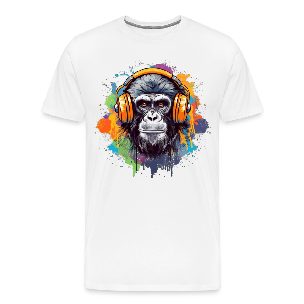 DJ Monkey Affe T-Shirt Männer Premium T-Shirt - Weiß