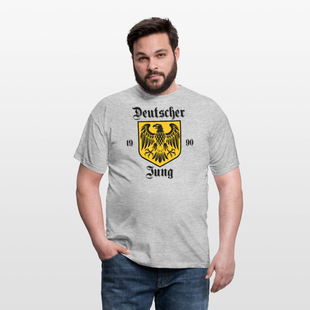 Deutscher Jung Frontdruck T-Shirt - Grau meliert
