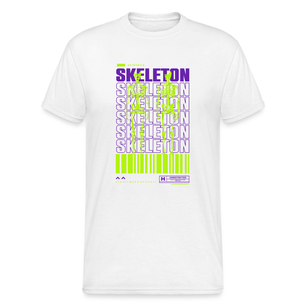 Urban Streetwear Skeleton T-Shirt Herren - Weiß