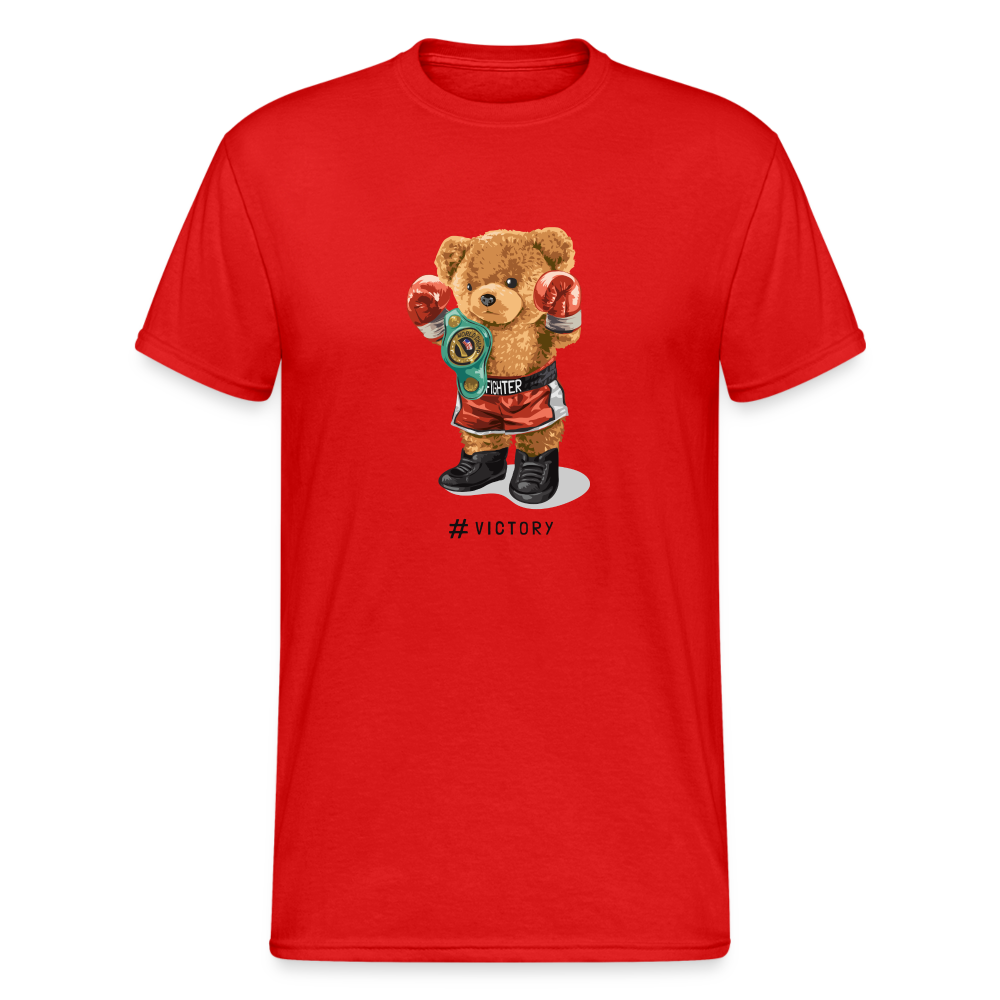 Teddybär Bear Victory Streetwear Spruch T-Shirt Herren - Rot