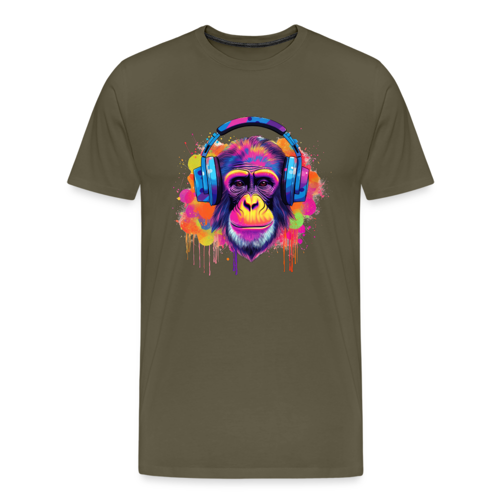 DJ Monkey Affe T-Shirt Männer Premium T-Shirt - Khaki